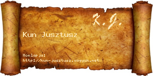 Kun Jusztusz névjegykártya